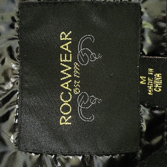 Y2K Retro ROCAWEAR Moto Style Jacket w/Mixed Fabrics, Ruching in Black Women's M - Picture 9 of 12